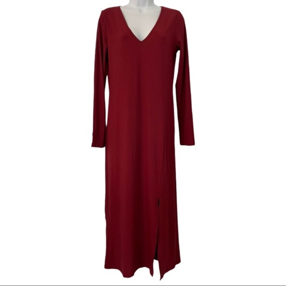 NSR Slit Front V-Neck Maxi Dress - Medium